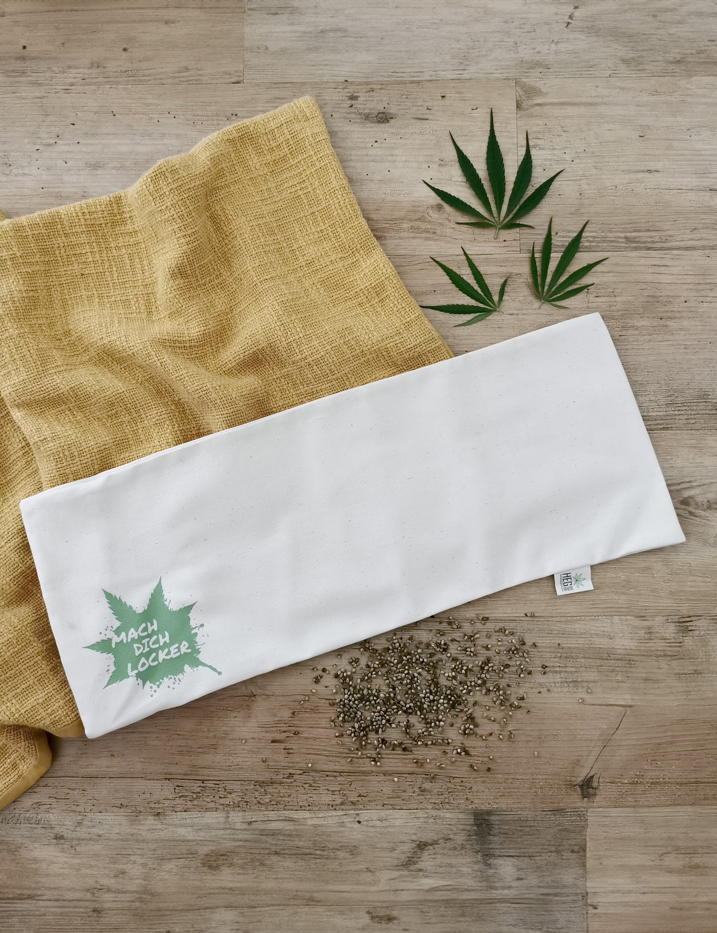 Bezug Hanfkörnerkissen 3-Kammer-Kissen mit Druck