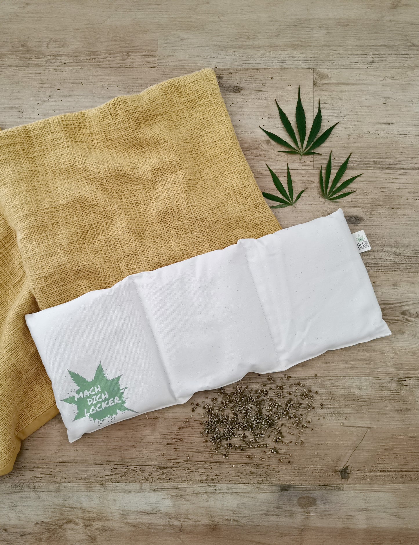Hanfkörnerkissen 3-Kammer-Kissen mit Druck
